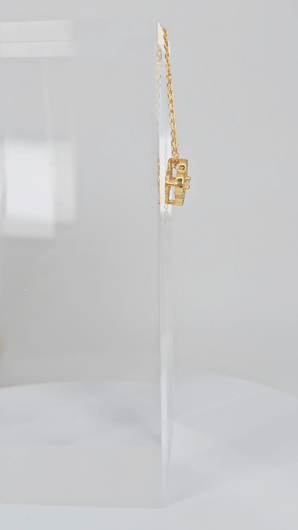 Sterling silver s925 gold plated necklace Zirconia Clover