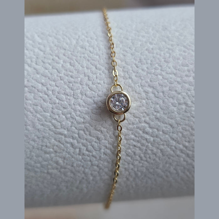 Sterling silver s925 gold plated bracelet Zirconia simple gift