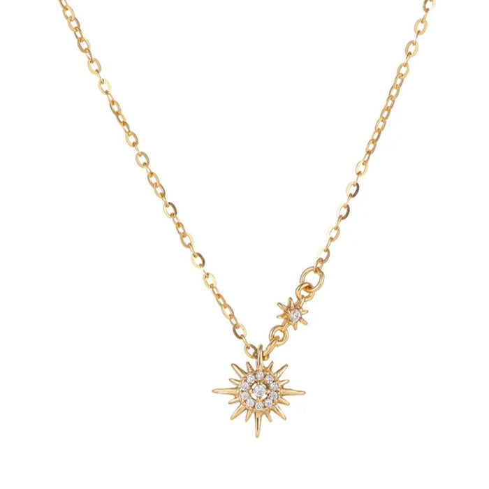 Sterling silver s925 gold plated sun starlight pendant