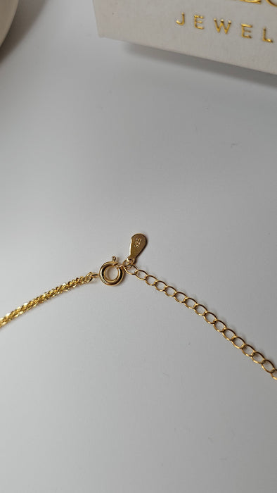 Sterling silver s925 gold plated necklace Luxe heart zirconia