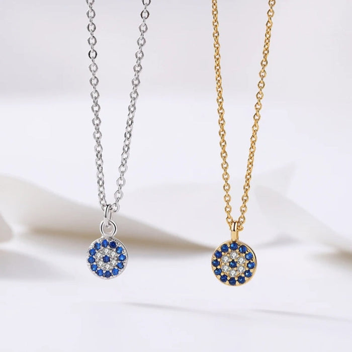 Sterling silver s925 pendant gold plated CZ eye
