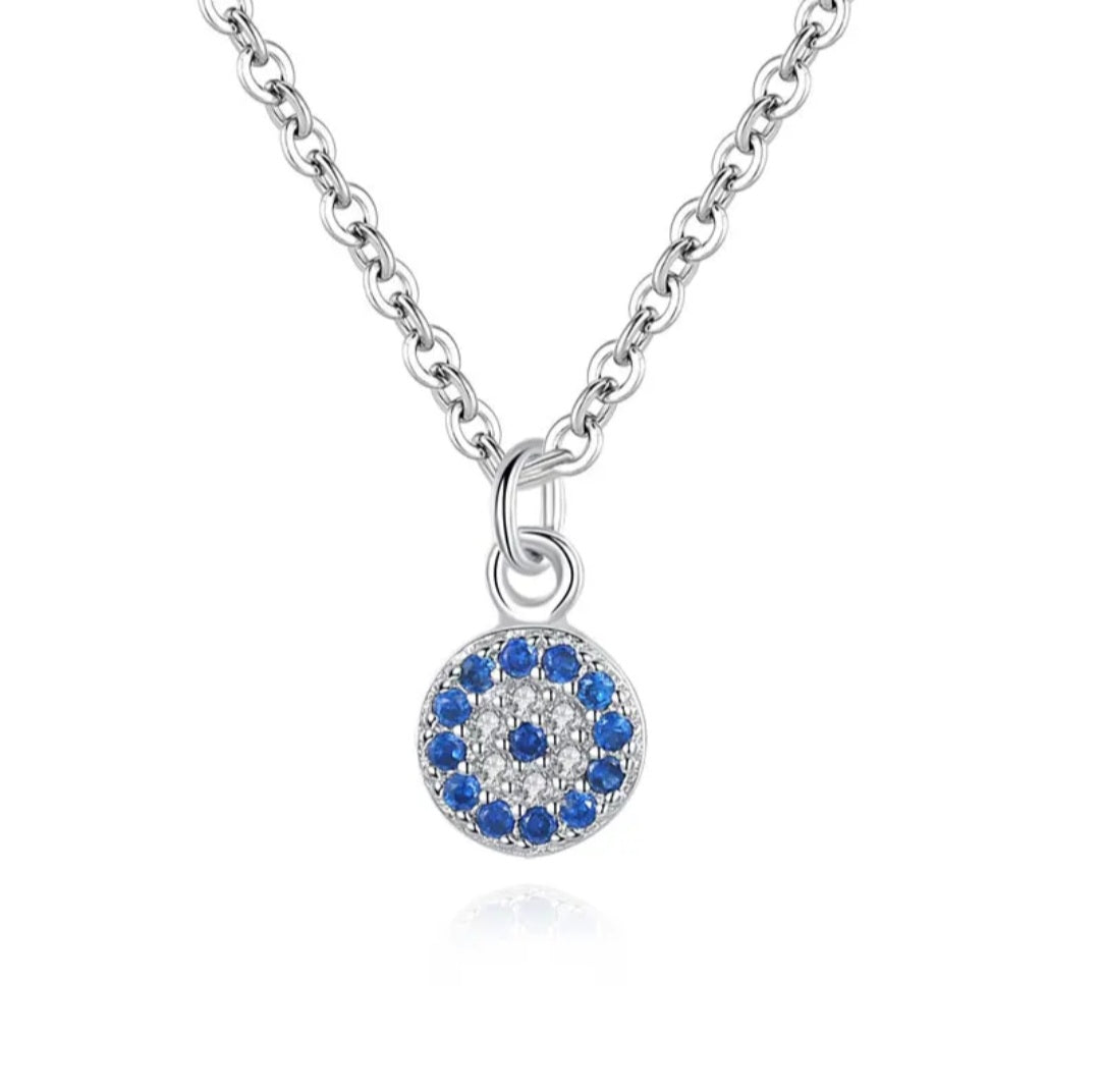 Sterling silver s925 pendant necklace Zirconia eye