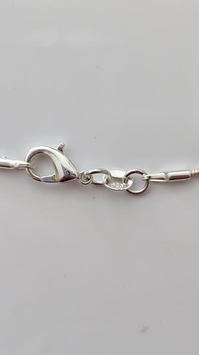 Sterling silver s925 pendant necklace Large Moonstone square