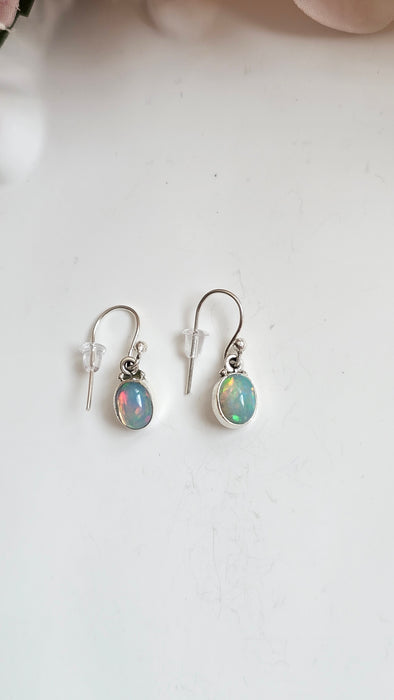 Sterling silver s925 earrings drop opal gemstone