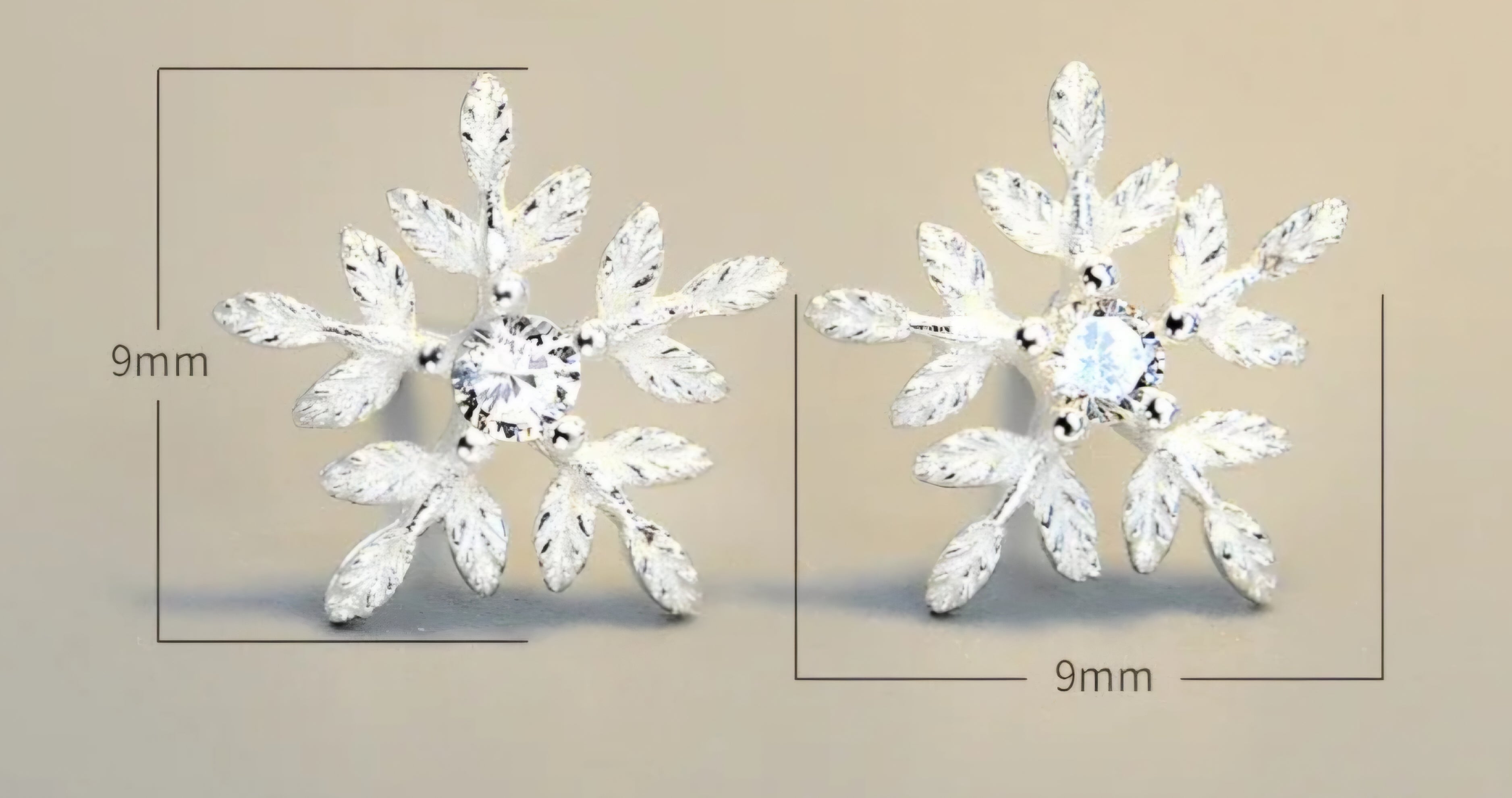 Sterling silver s925 earrings zirconia stud Snowflakes