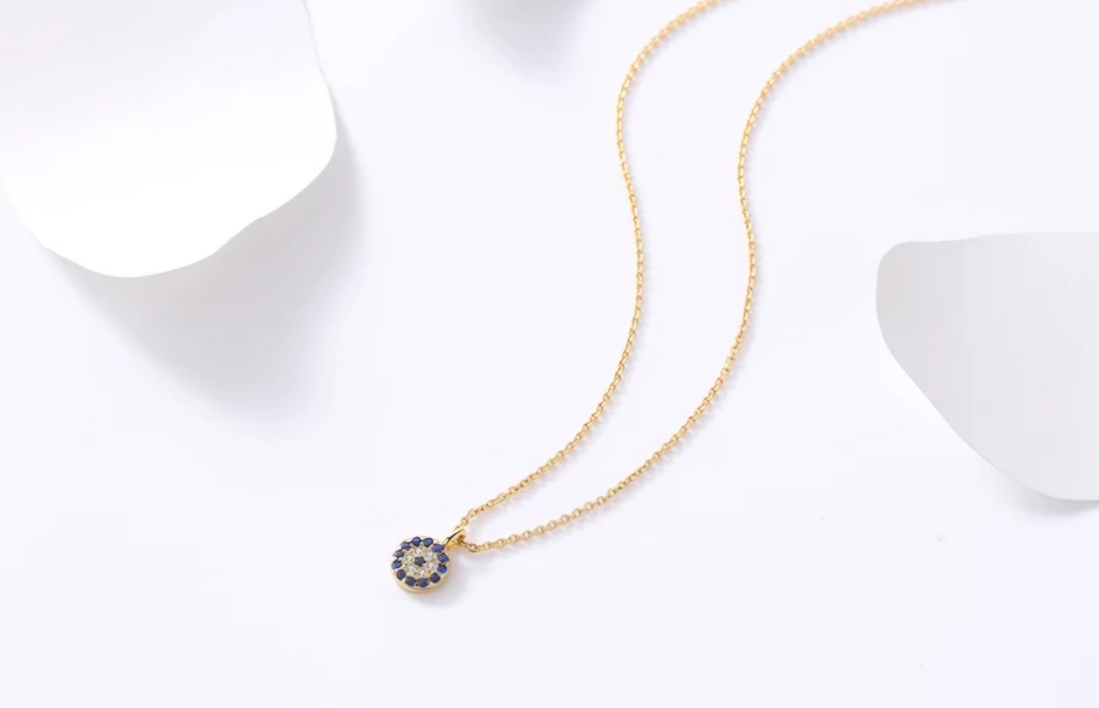 Sterling silver s925 pendant gold plated CZ eye