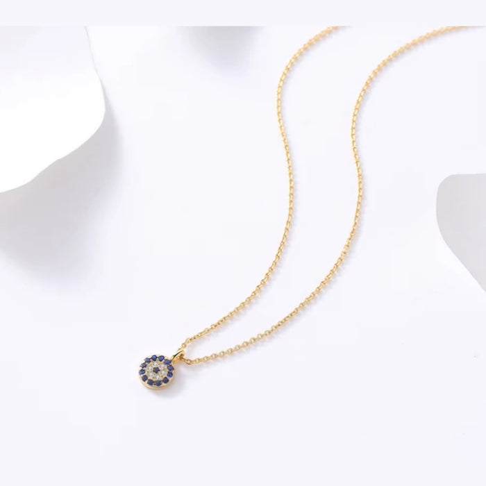 Sterling silver s925 pendant gold plated CZ eye