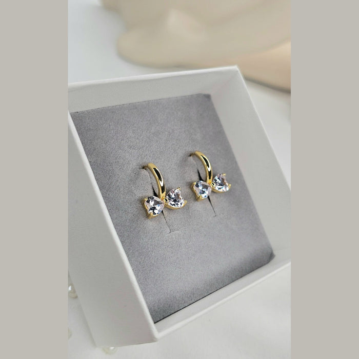 Sterling silver s925 gold plated earrings chunky bow luxe Gift 🎁