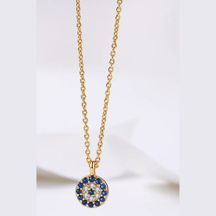 Sterling silver s925 pendant gold plated CZ eye