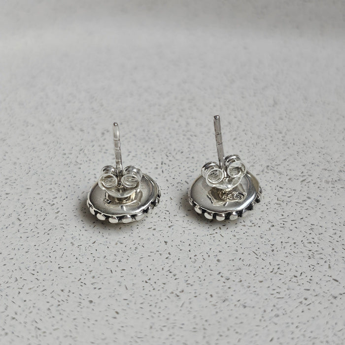 Sterling silver s925 earrings Opal flower stud
