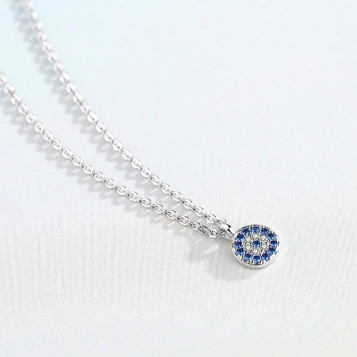 Sterling silver s925 pendant necklace Zirconia eye