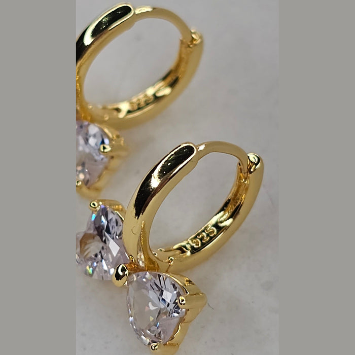 Sterling silver s925 gold plated earrings chunky bow luxe Gift 🎁