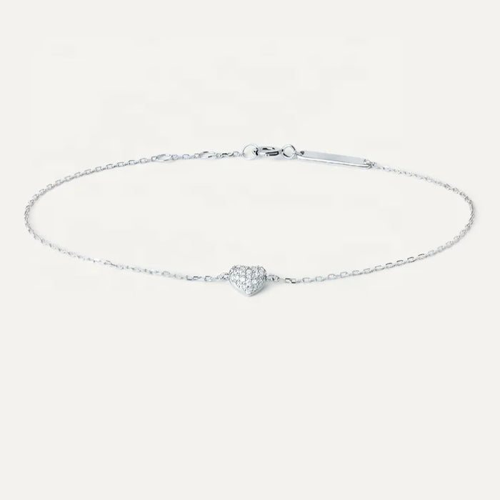 Sterling silver s925 bracelet Zirconia heart