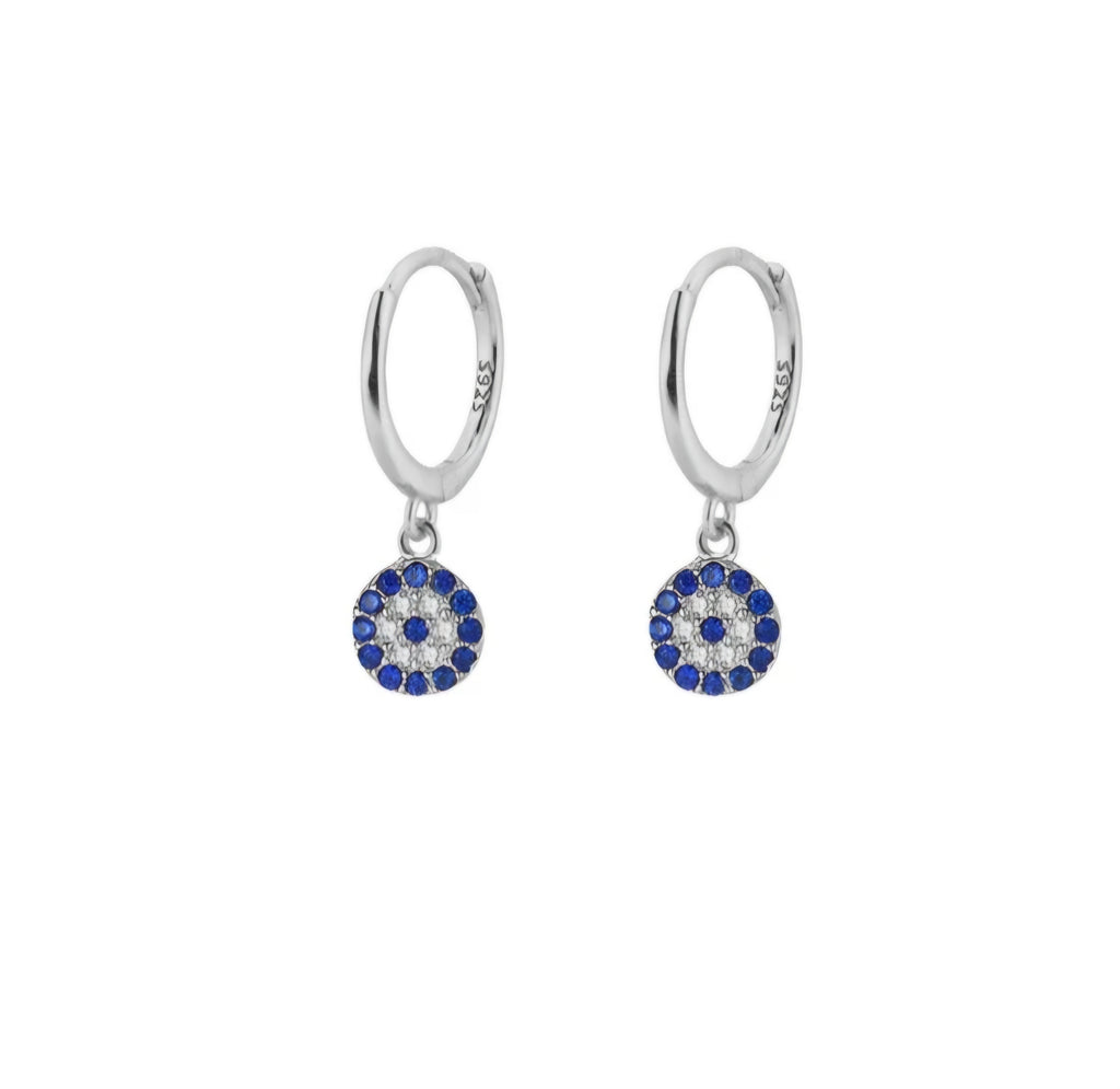 Sterling silver s925 earrings Zirconia blue stud