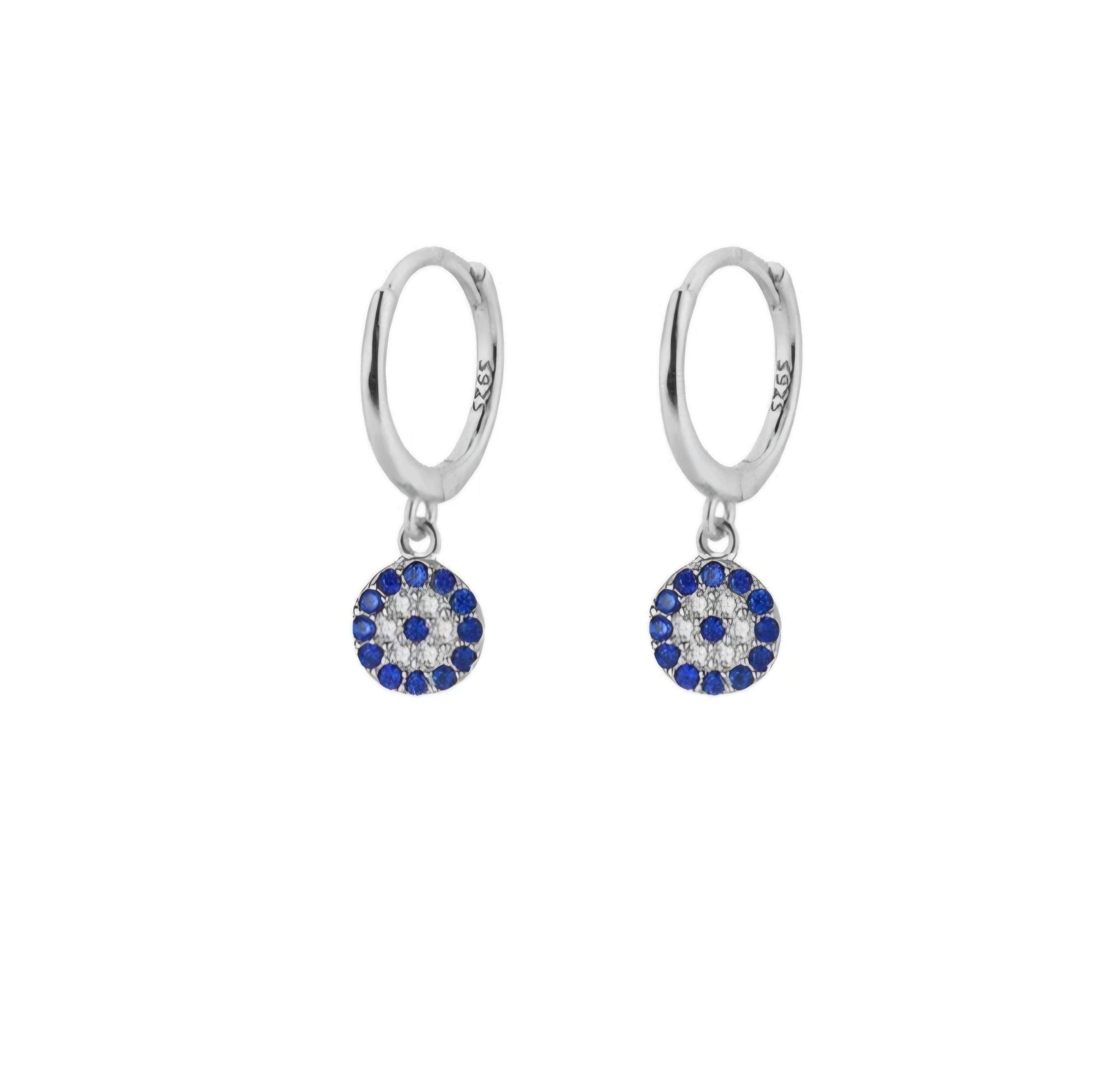 Sterling silver s925 earrings Zirconia blue stud