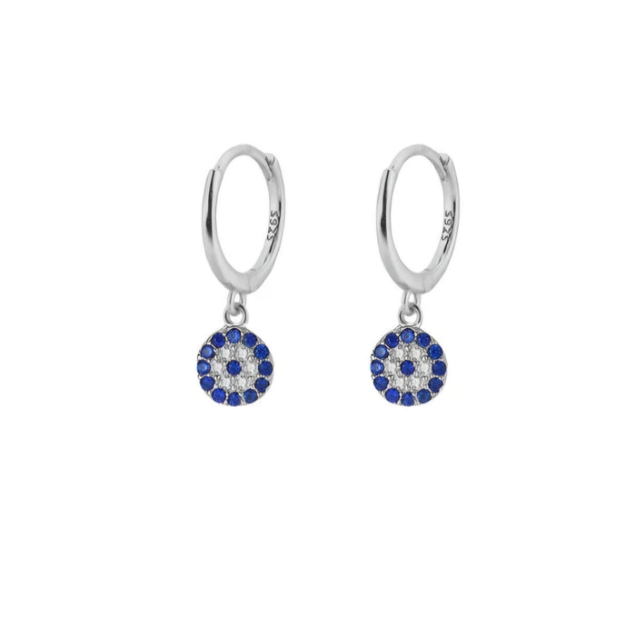 Sterling silver s925 earrings Zirconia blue stud
