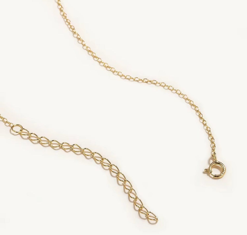 Sterling silver s925 gold plated necklace Opal minimalist