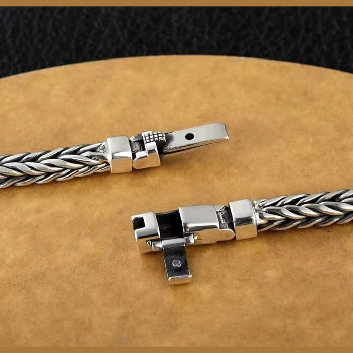 Sterling silver S925 men's bracelet 22cm snake