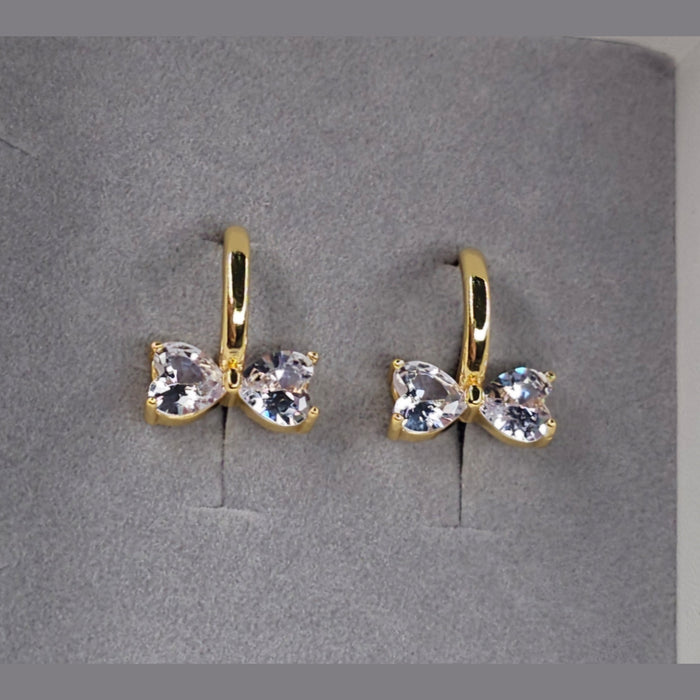 Sterling silver s925 gold plated earrings chunky bow luxe Gift 🎁
