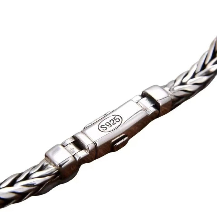 Sterling silver S925 men's bracelet 22cm snake