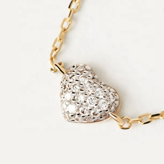 Sterling silver s925 gold plated bracelet Zirconia heart