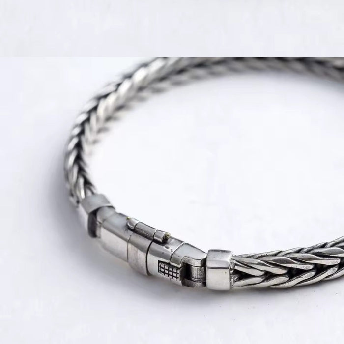 Sterling silver S925 men's bracelet 22cm snake