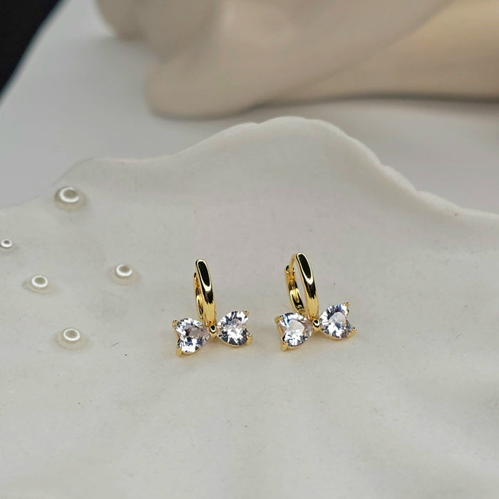 Sterling silver s925 gold plated earrings chunky bow luxe Gift 🎁
