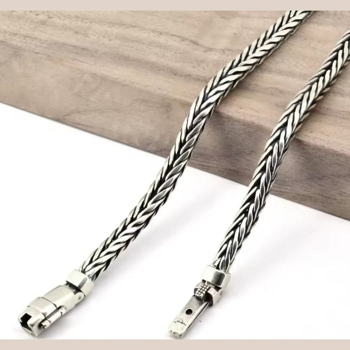 Sterling silver S925 men's bracelet 22cm snake