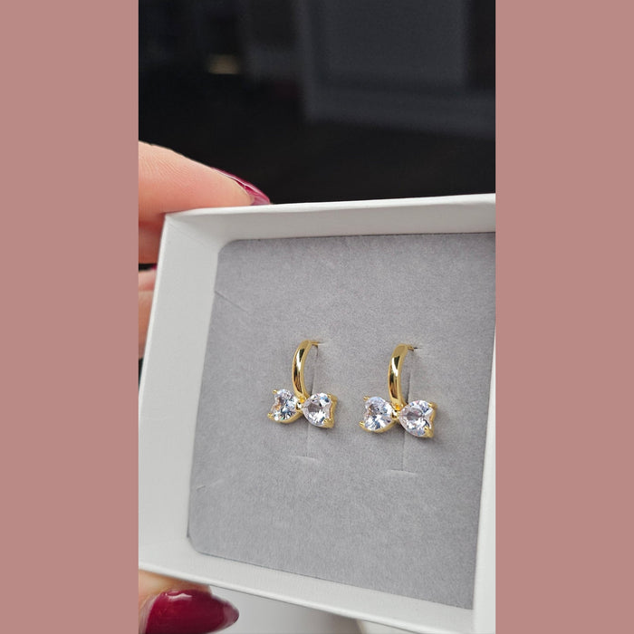 Sterling silver s925 gold plated earrings chunky bow luxe Gift 🎁
