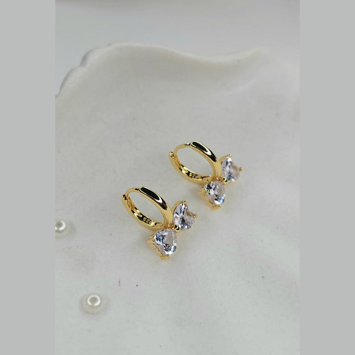 Sterling silver s925 gold plated earrings chunky bow luxe Gift 🎁