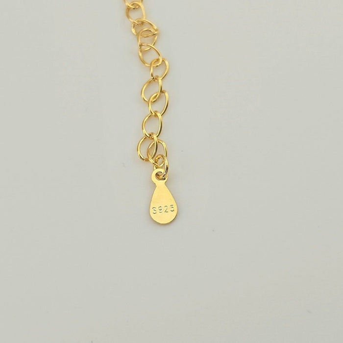 Sterling silver s925 gold plated necklace Pink Zirconia Drop Gift 🎁