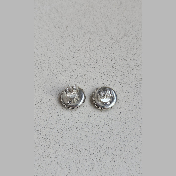 Sterling silver s925 earrings Opal flower stud