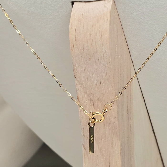 Sterling silver s925 gold plated necklace green zirconia flower 🌼