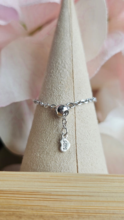 Sterling silver s925 ring pink🩷 opal chain adjustable