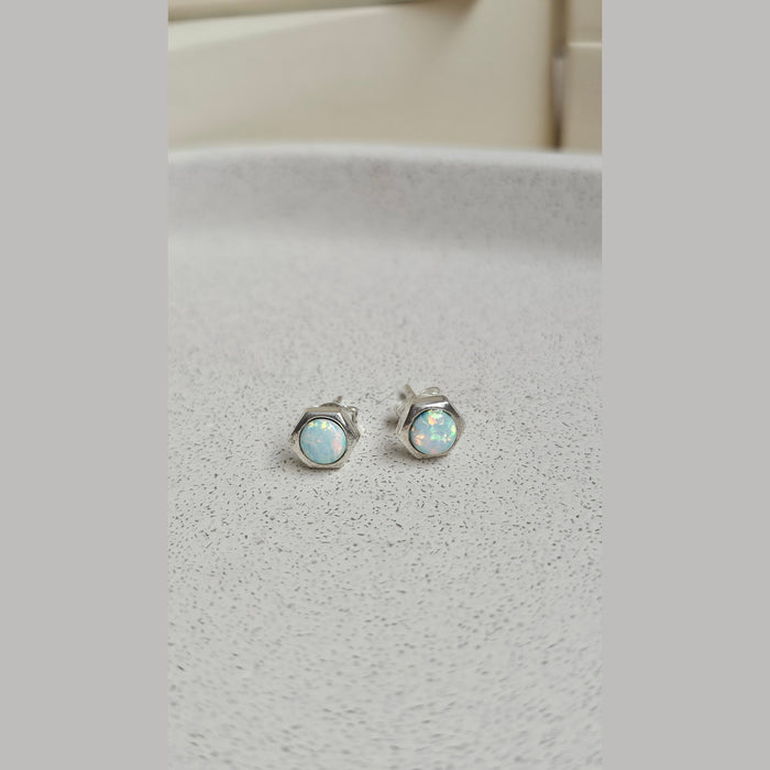 Sterling silver s925 earrings Opal screw design  stud Gift