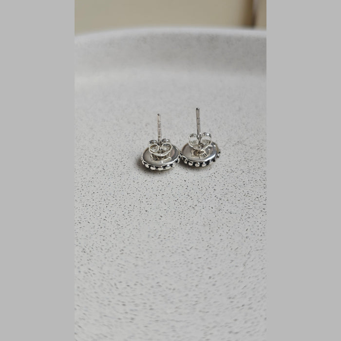 Sterling silver s925 earrings Opal flower stud