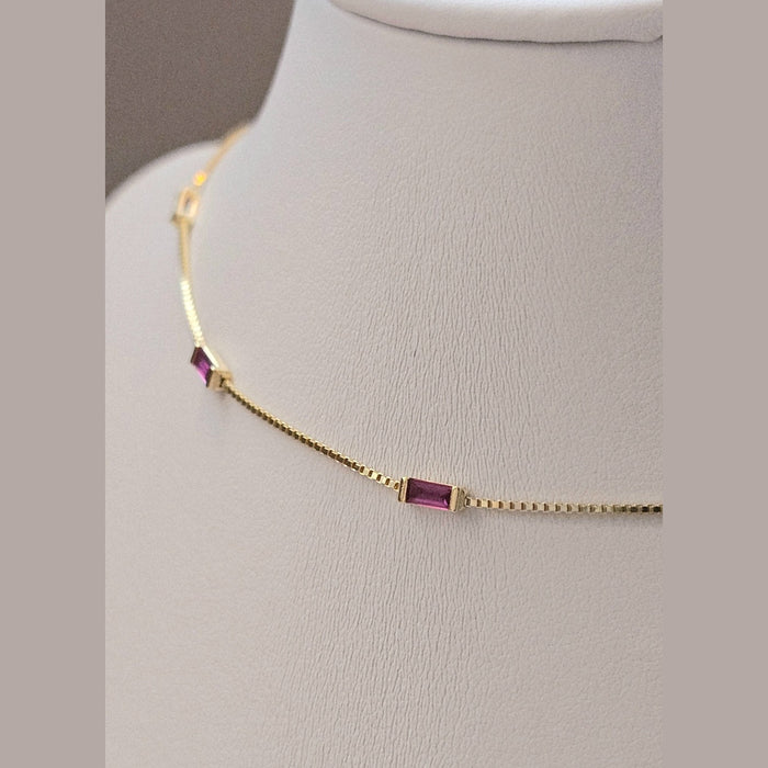 Sterling silver s925 gold plated necklace earrings set pink zirconia 💗