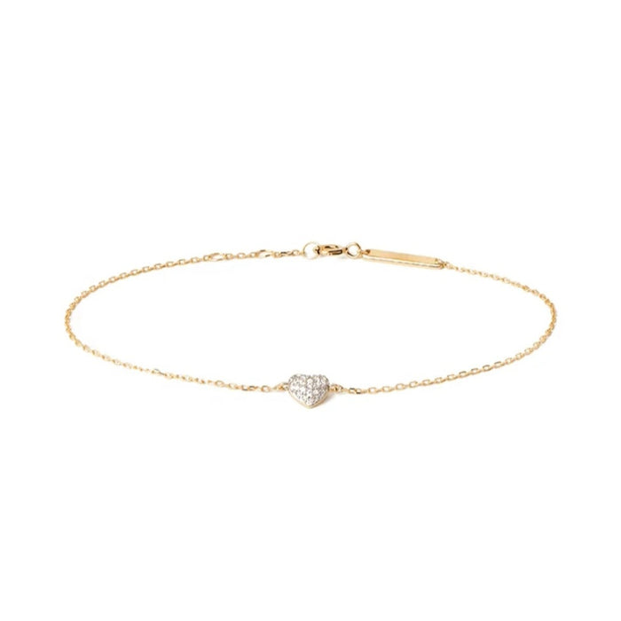 Sterling silver s925 gold plated bracelet Zirconia heart