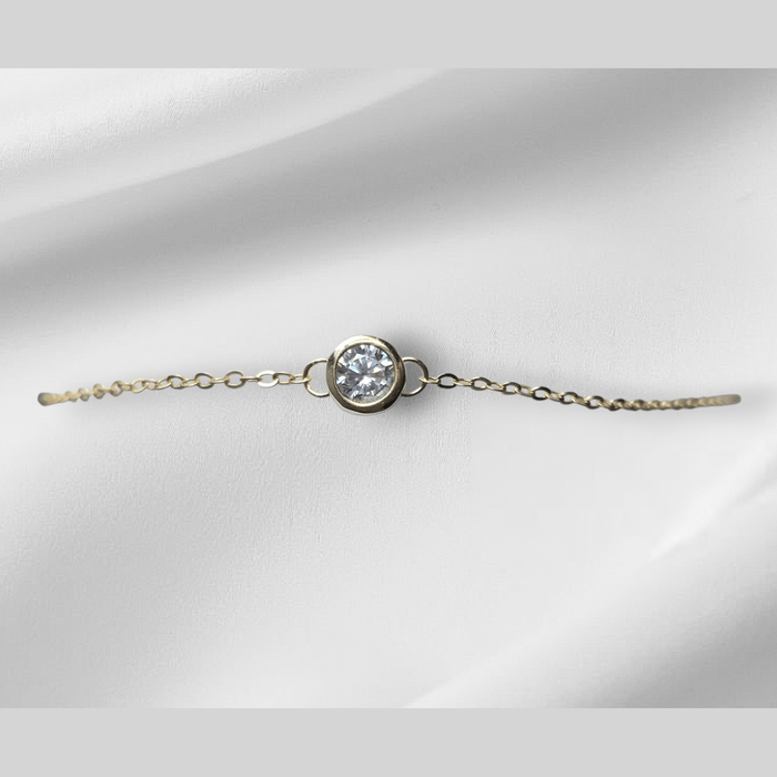 Sterling silver s925 gold plated bracelet Zirconia simple gift