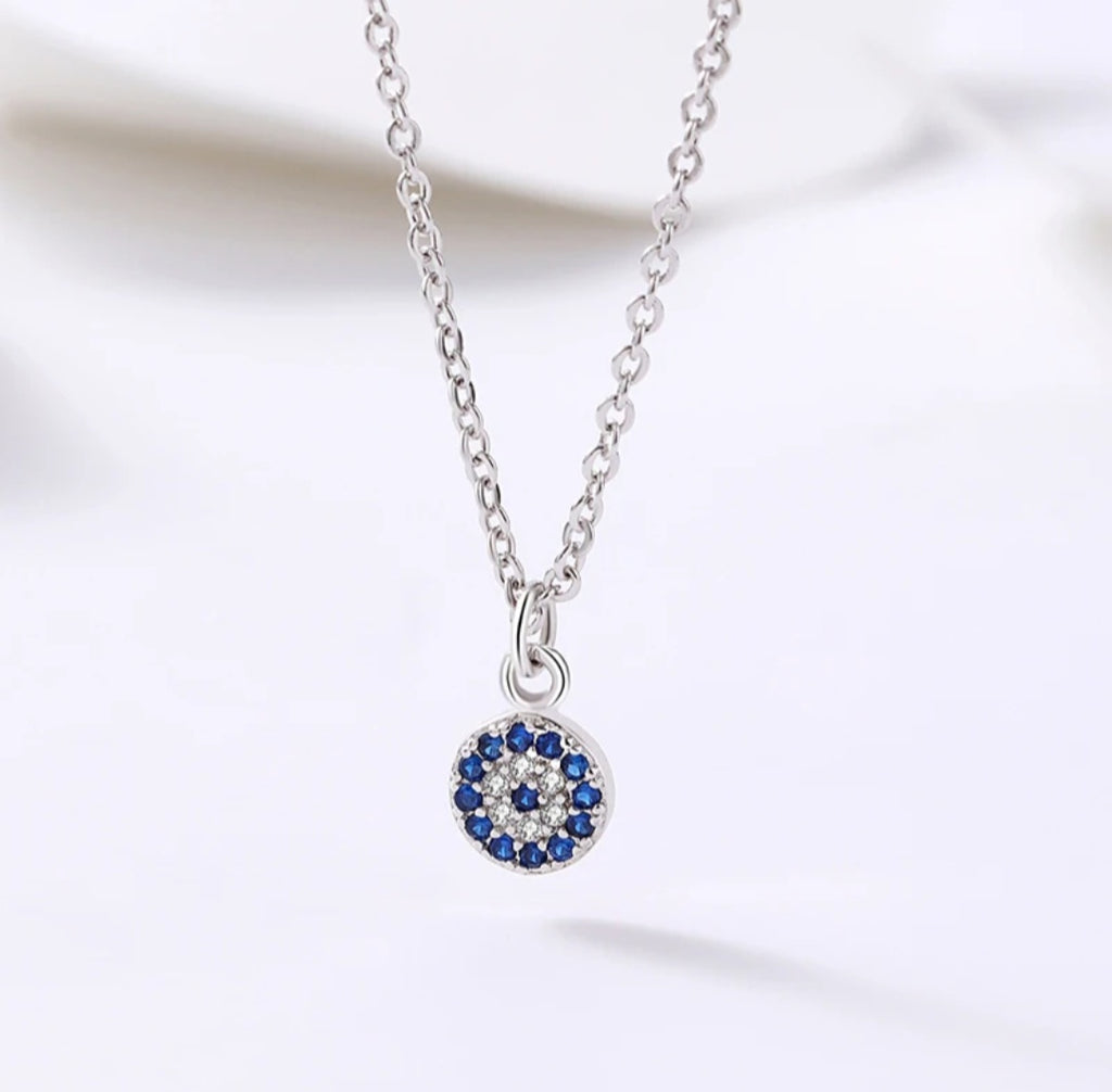 Sterling silver s925 pendant necklace Zirconia eye