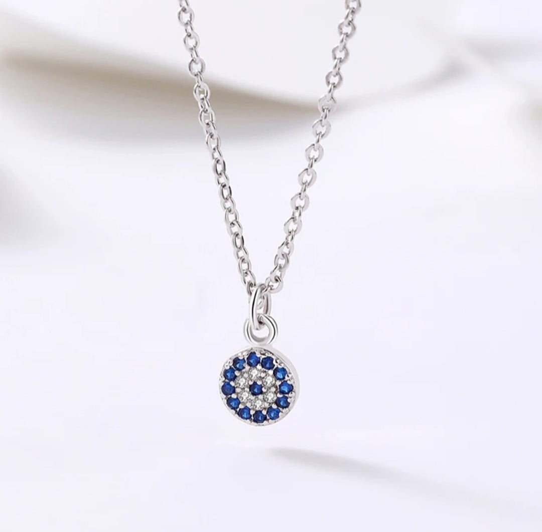 Sterling silver s925 pendant necklace Zirconia eye
