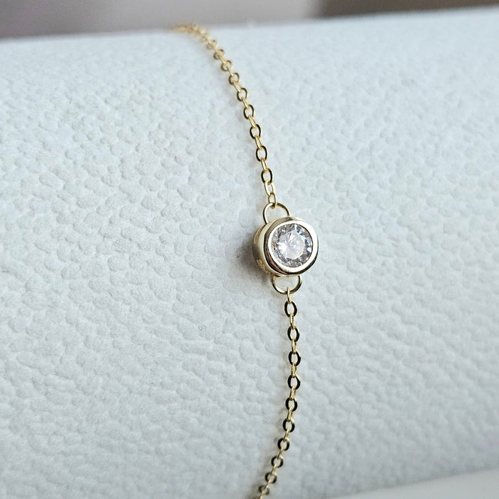 Sterling silver s925 gold plated bracelet Zirconia simple gift