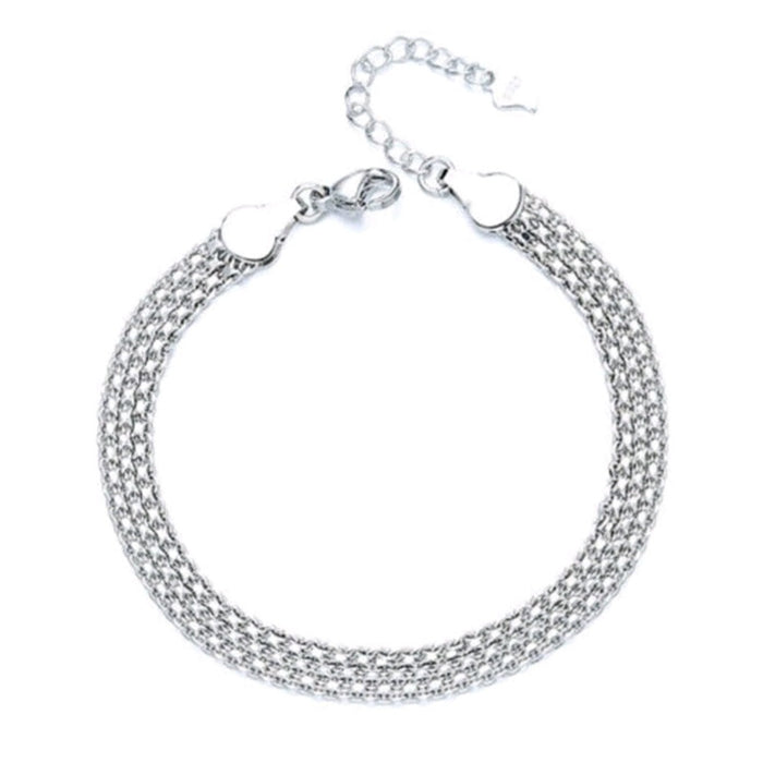 Sterling silver s925 bracelet wide chain lightweight