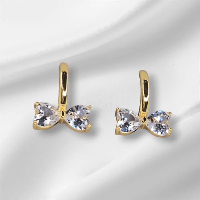 Sterling silver s925 gold plated earrings chunky bow luxe Gift 🎁