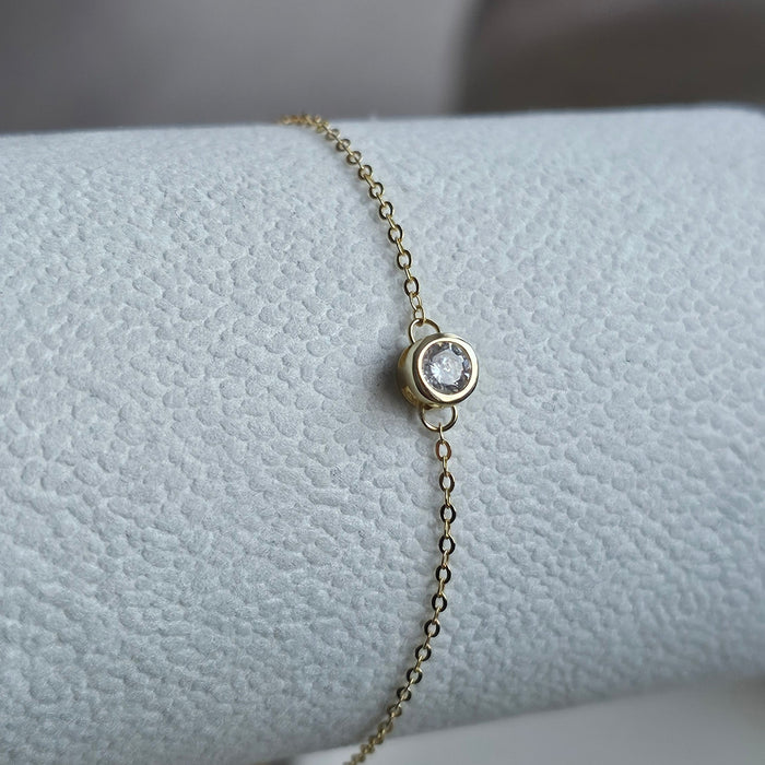 Sterling silver s925 gold plated bracelet Zirconia simple gift