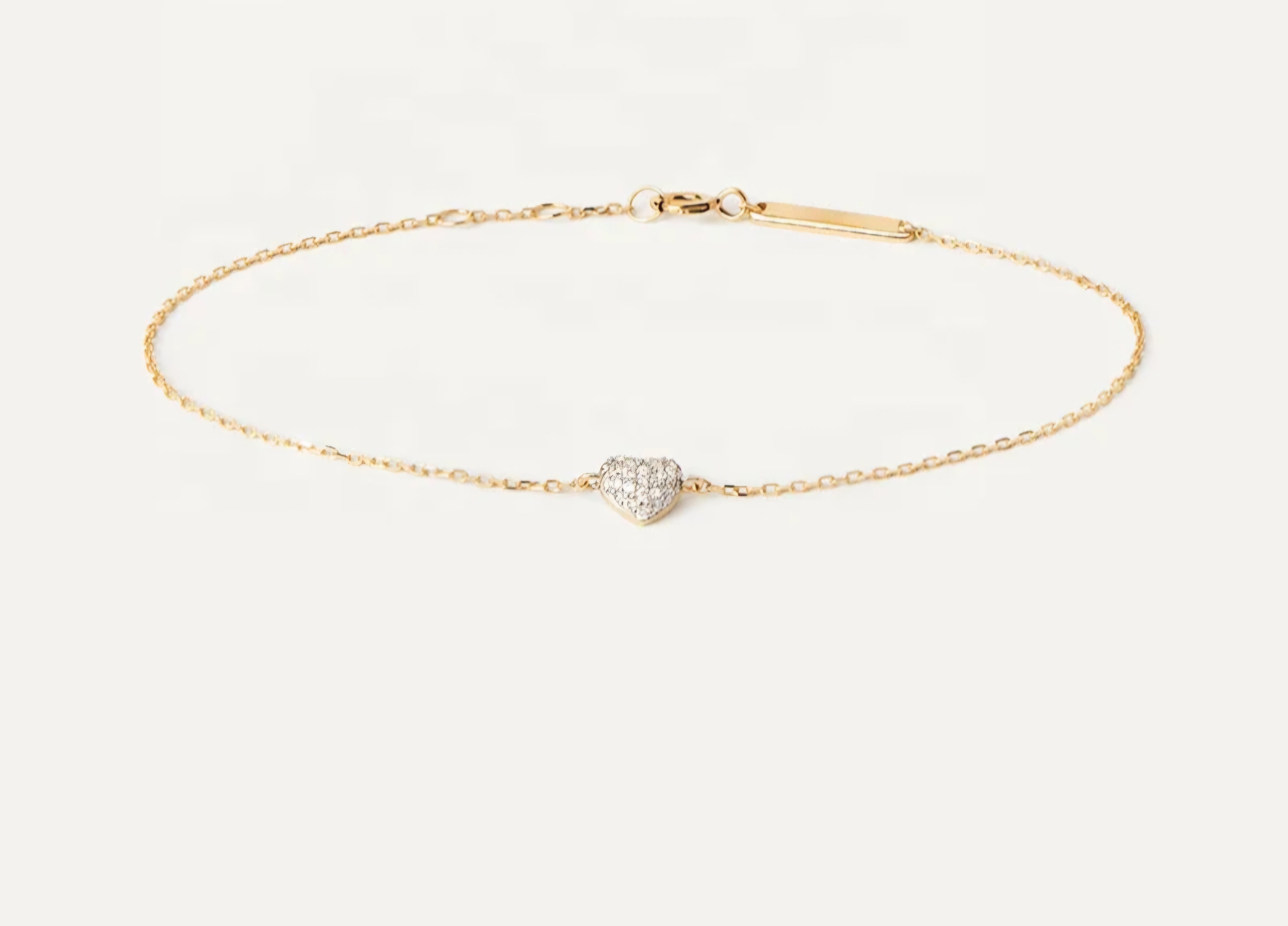 Sterling silver s925 gold plated bracelet Zirconia heart