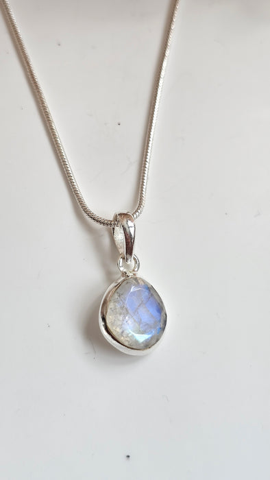 Sterling silver s925 pendant necklace bridal Collection Moonstone